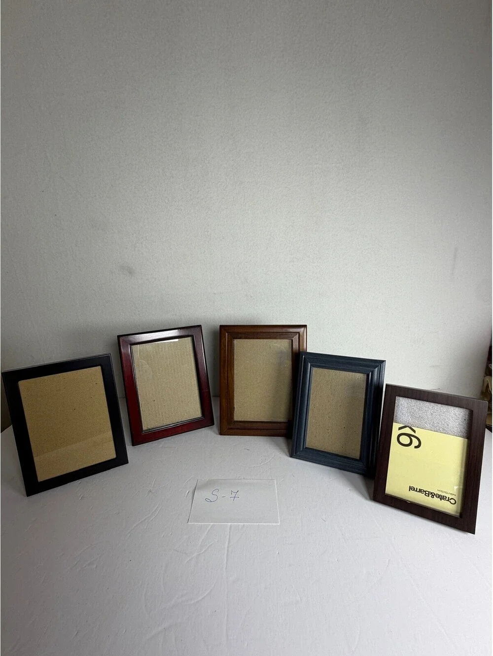 Lot of 5 Crate & Barrel Tanner 4x6 Wood Picture Frames Assorted Finishes